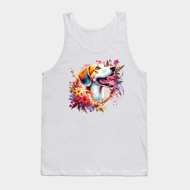 Joyful English Foxhound Celebrates Dog Mom on Mothers Day Tank Top by ArtRUs